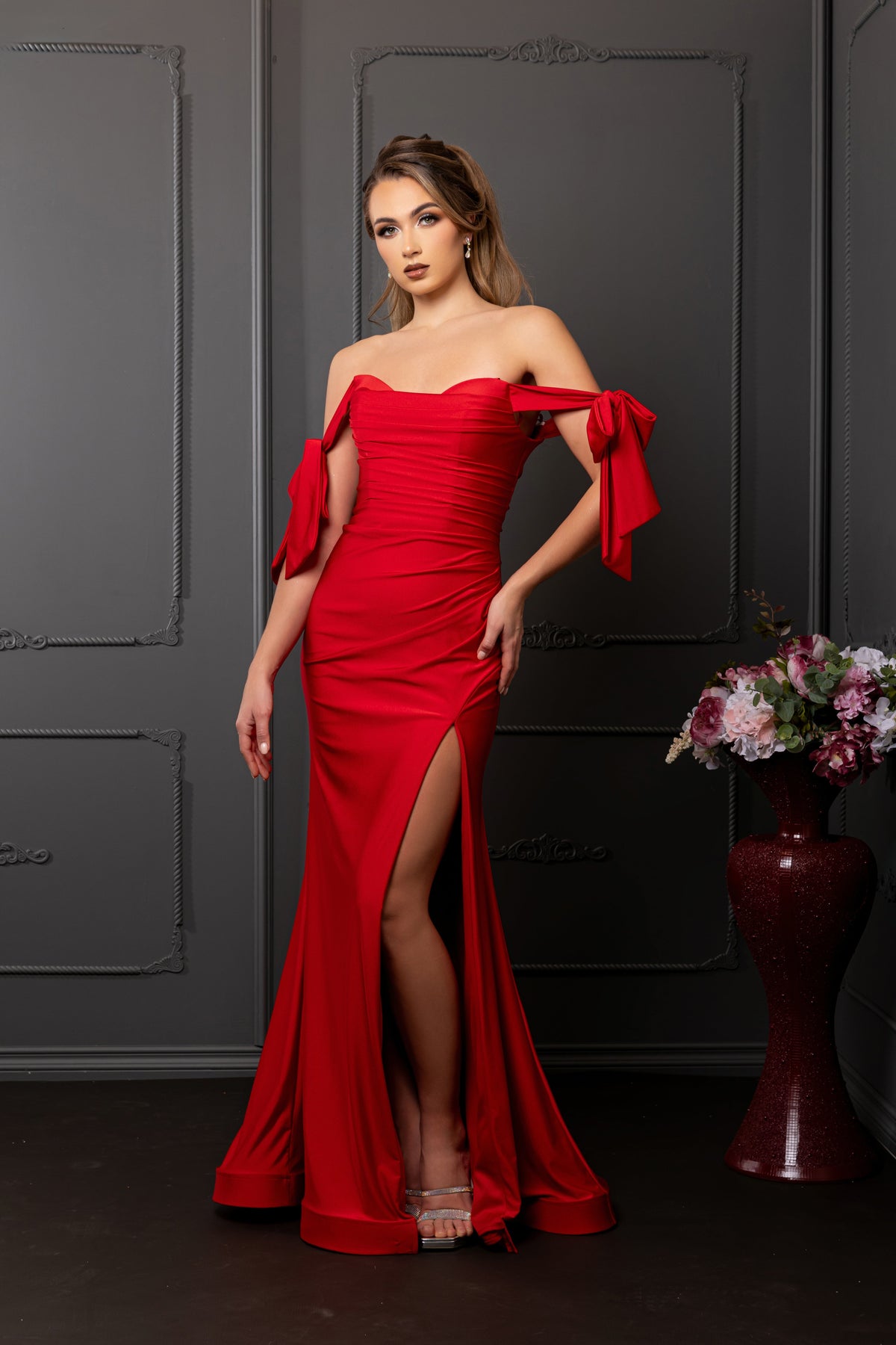 Prom Dress Stretchy Off The Shoulder Plus Size Gown for a Wedding Guest