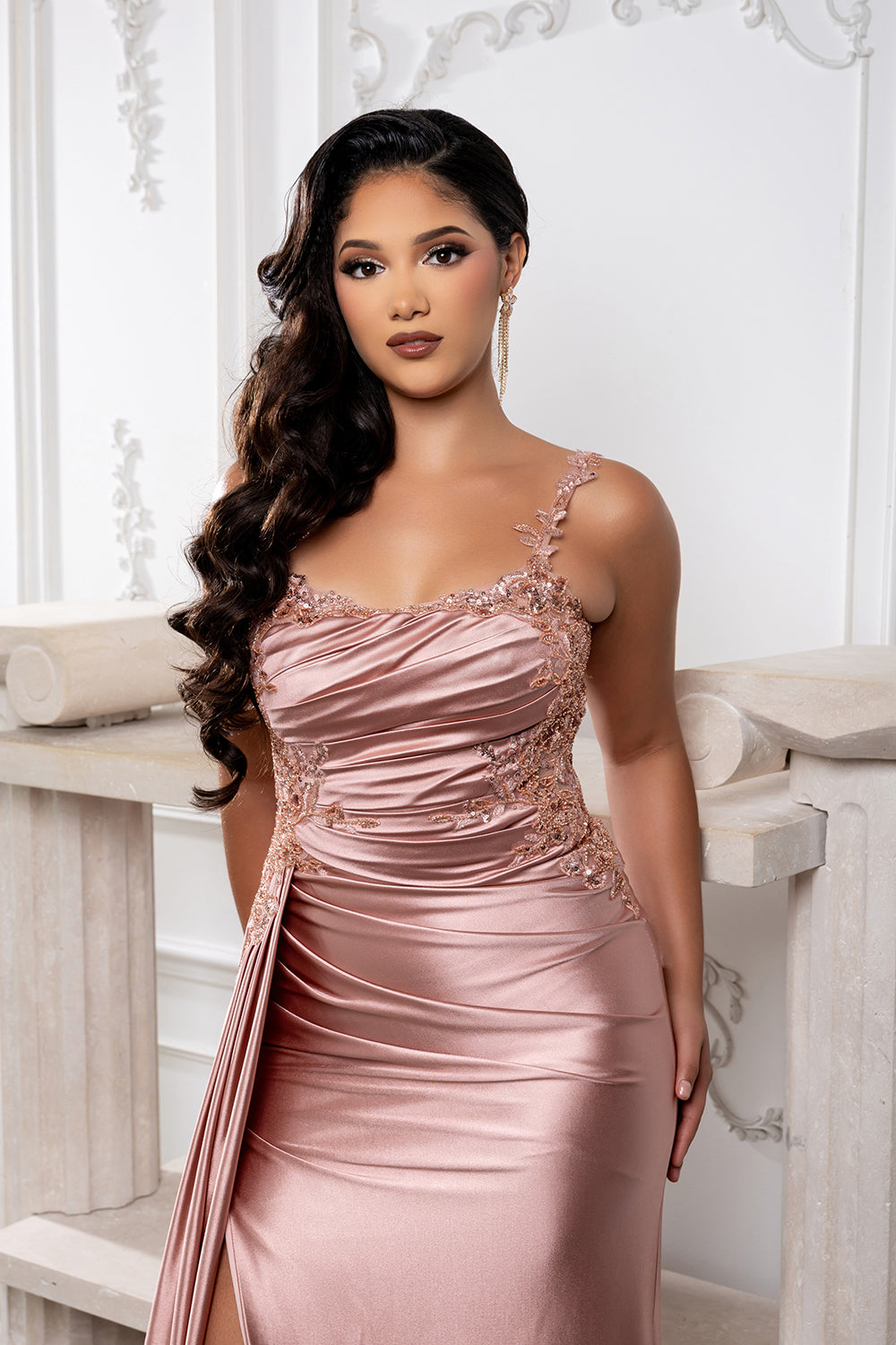 Prom Dress Square Neck Sleeveless Gala Gown By May Queen MQ2145