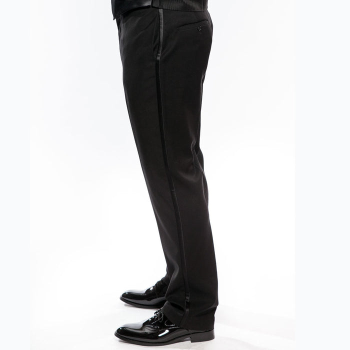 Regular Fit Black Tuxedo with Satin Peak Lapel
