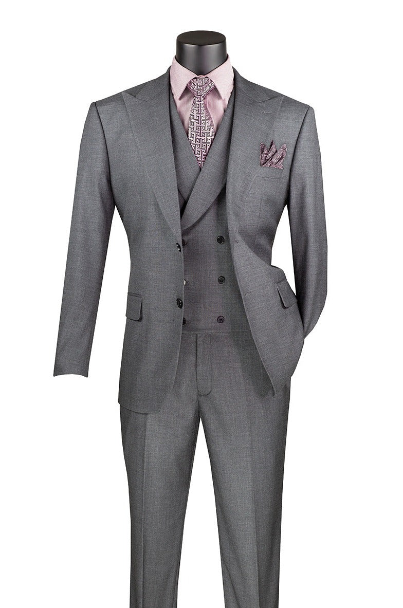 Charcoal Modern Fit 3 Piece Suit with Vest