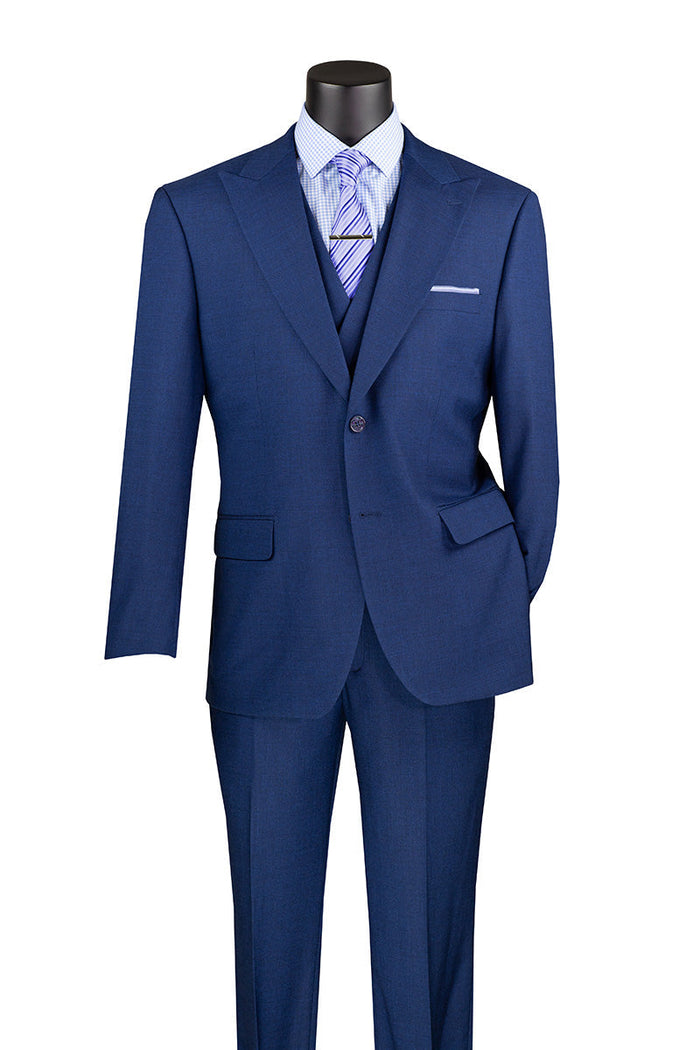 Navy Modern 3 Piece Suit with Adjustable Pants