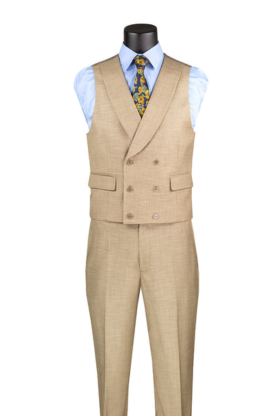 Taupe 3 Piece Suit with Adjustable Waist