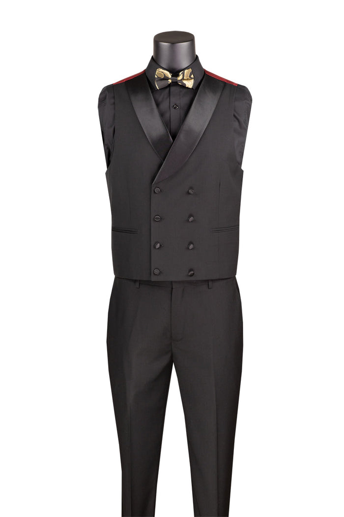 Black Gold Modern Fit 3 Piece Set & Bow Tie