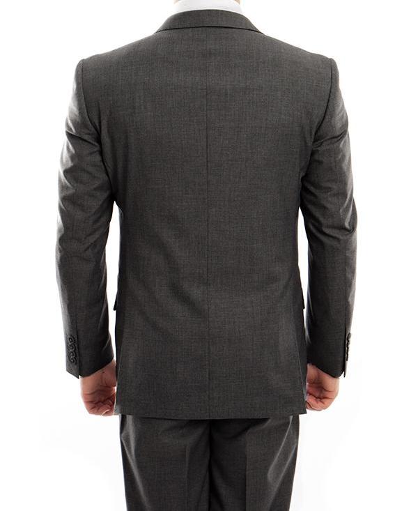 Arezzo Modern Fit Wool Suit, Italian Style, Dark Gray