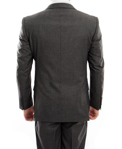 Arezzo Modern Fit Wool Suit, Italian Style, Dark Gray