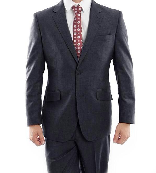 Arezzo Wool Modern Fit Italian Suit - Navy, 2 Piece