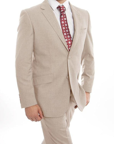Arezzo 100% Wool Modern Fit Italian Suit 2 Piece Tan