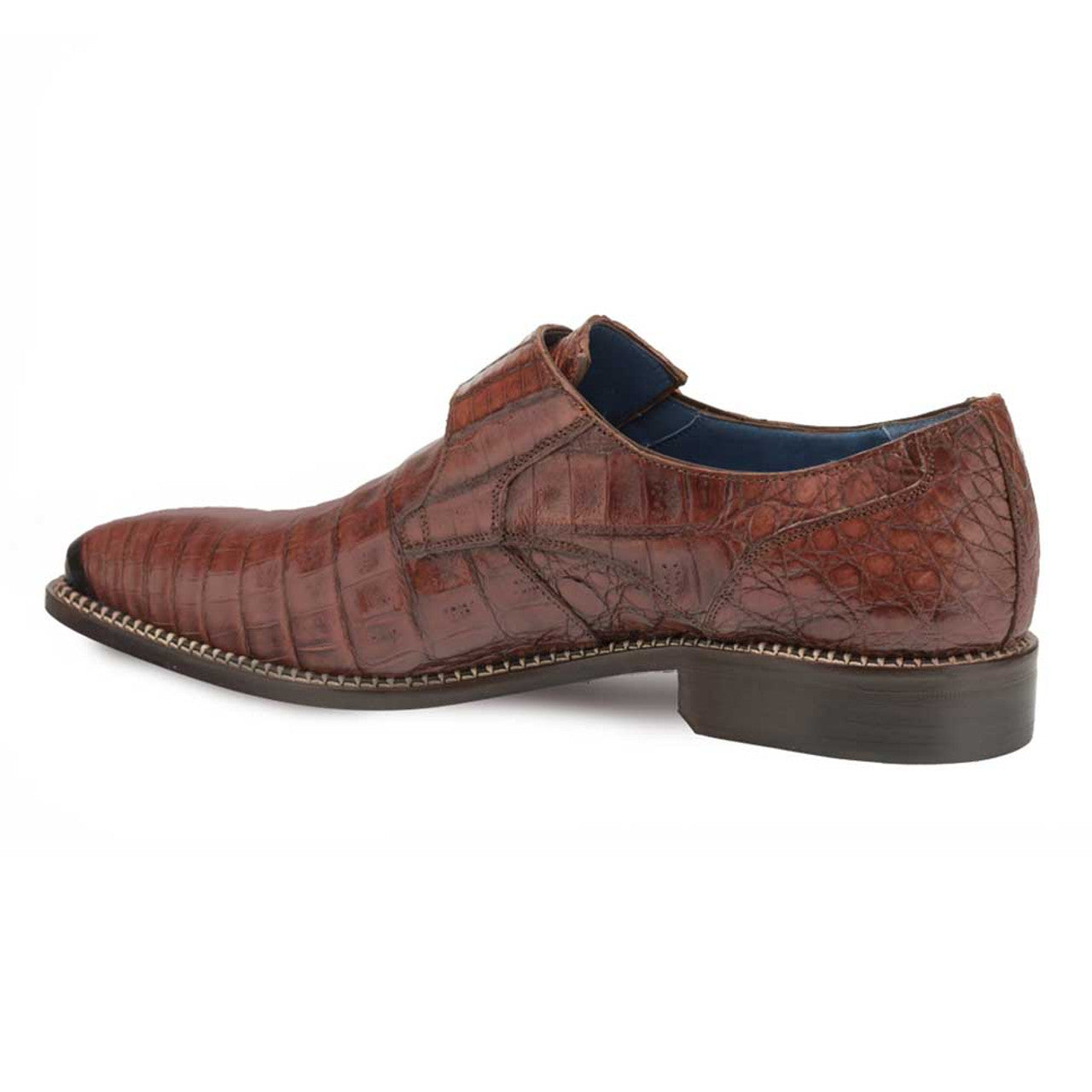 Mezlan Magnus Crocodile Monk Strap Slip On