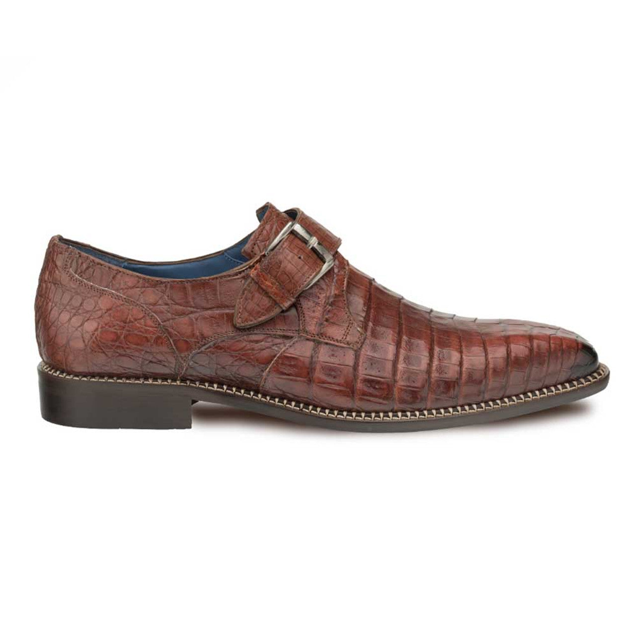 Mezlan Magnus Crocodile Monk Strap Slip On