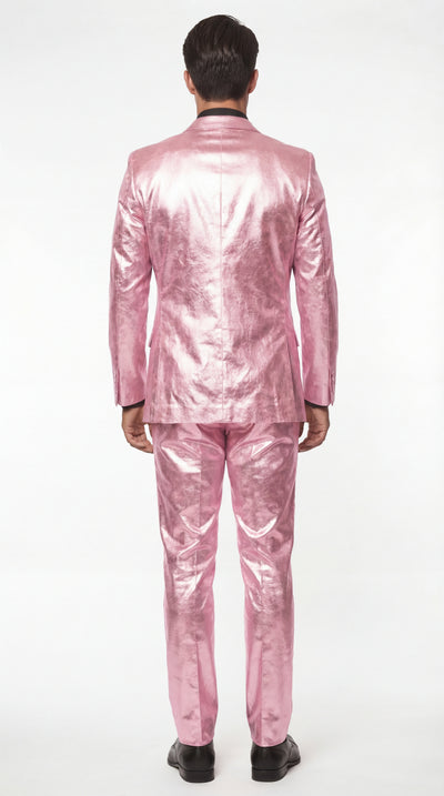 Shiny Metallic Party Pink Suit