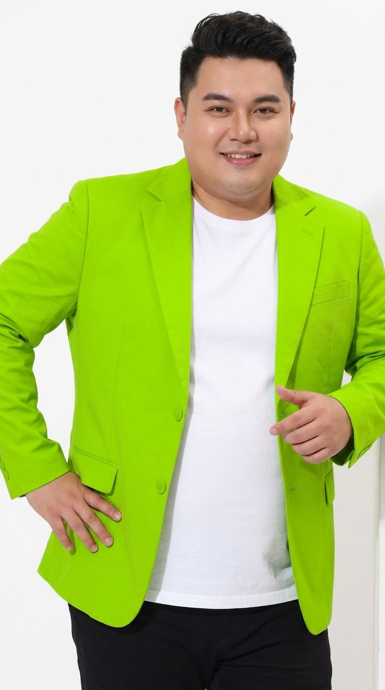 Men’s Apple Green Summer Sport Coat, Lime Green Classic Fit Blazer for Parties and Casual Events
