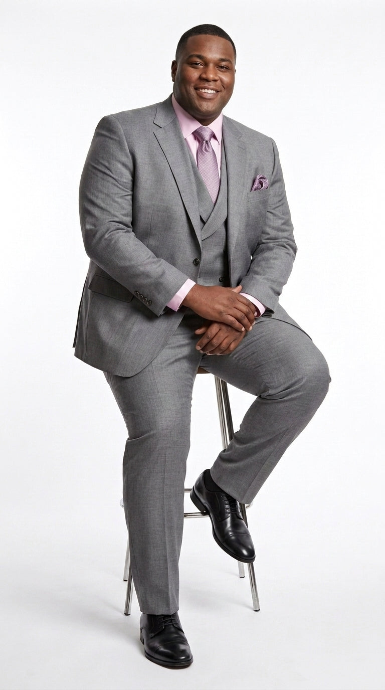 Men’s Charcoal Grey 3 Piece Suit with Lapel Vest, Modern Formal Wedding Business Dress Suit