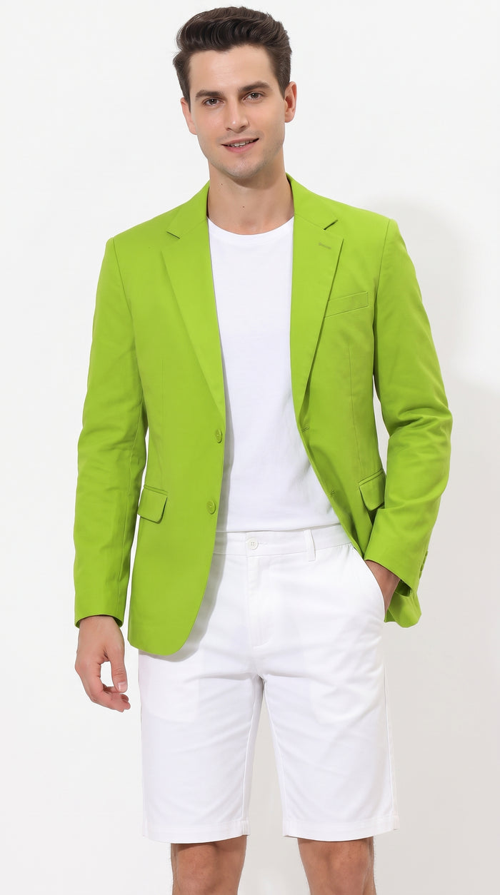 Men’s Apple Green Summer Sport Coat, Lime Green Classic Fit Blazer for Parties and Casual Events