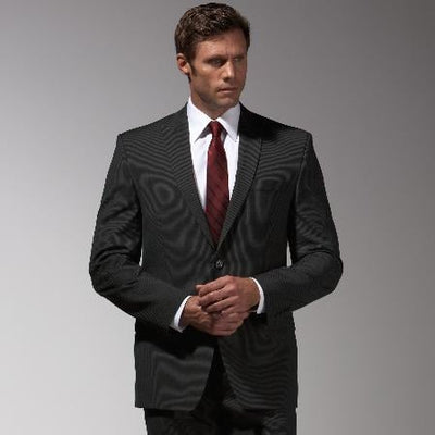 Authentic Tiglio Brand Black Stripe ~ Pinstripe Suit - High End Suits - High Quality Suits