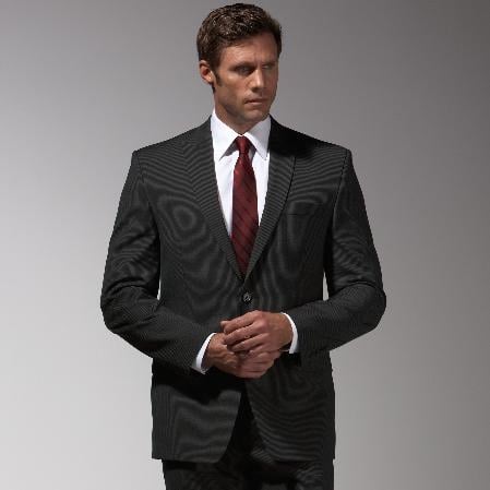 Authentic Tiglio Brand Black Stripe ~ Pinstripe Suit - High End Suits - High Quality Suits