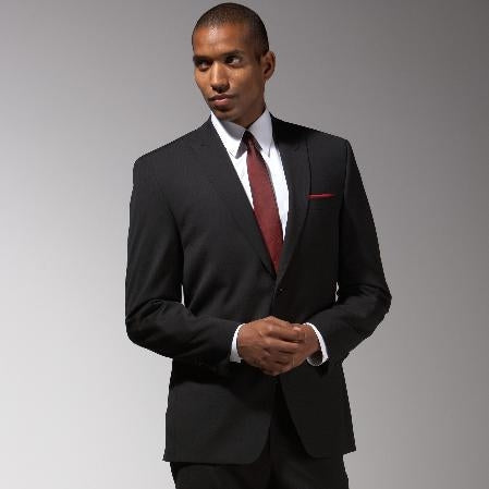Authentic Tiglio Men’s Black 2-Button Suit – High-End Business, Wedding and Formal Suit
