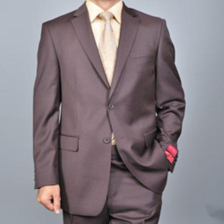 Authentic Mantoni Brand Men's Brown Two-button Suit - High End Suits - High Quality Suits