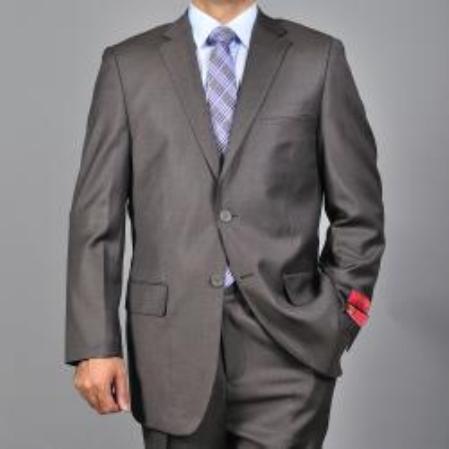 Authentic Mantoni Brand Men's patterned Brown 2-button Suit - High End Suits - High Quality Suits