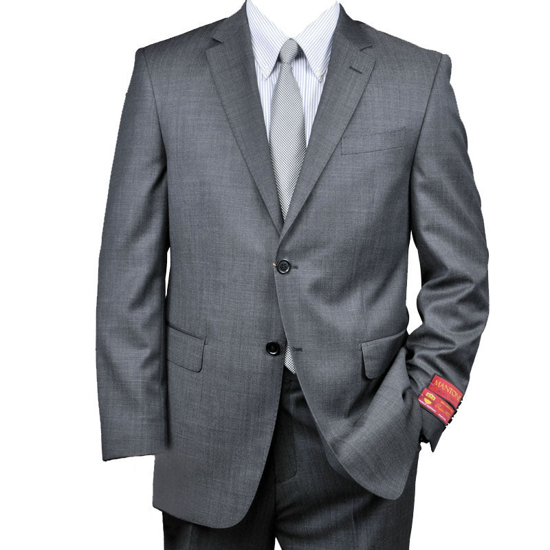 Authentic Mantoni Brand Charcoal Gray 2-Button Suit - High End Suits - High Quality Suits