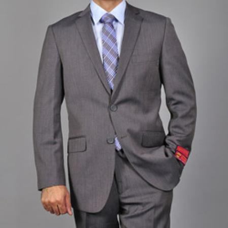 Authentic Tiglio Brand Men's Slim-fit Grey patterned 2-button Suit - High End Suits - High Quality Suits