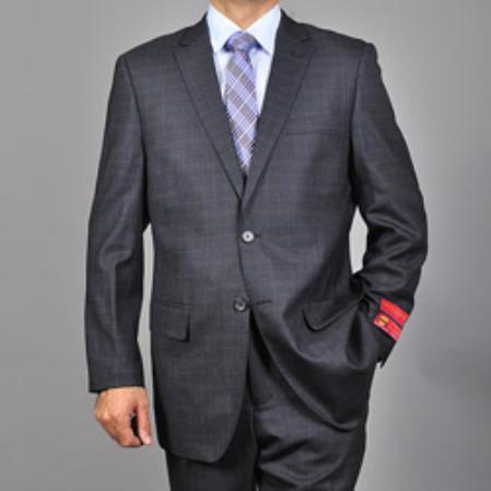 Men's Authentic Tiglio Brand Charcoal Grey 2-button Suit - High End Suits - High Quality Suits
