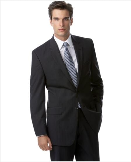 Authentic Tiglio Brand Dark Navy Blue Stripe ~ Pinstripe Suit Separates - High End Suits - High Quality Suits