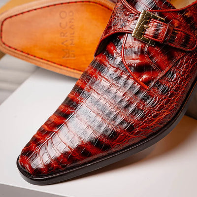 Marco Di Milano Rovigo Cognac Crocodile Monk-Strap