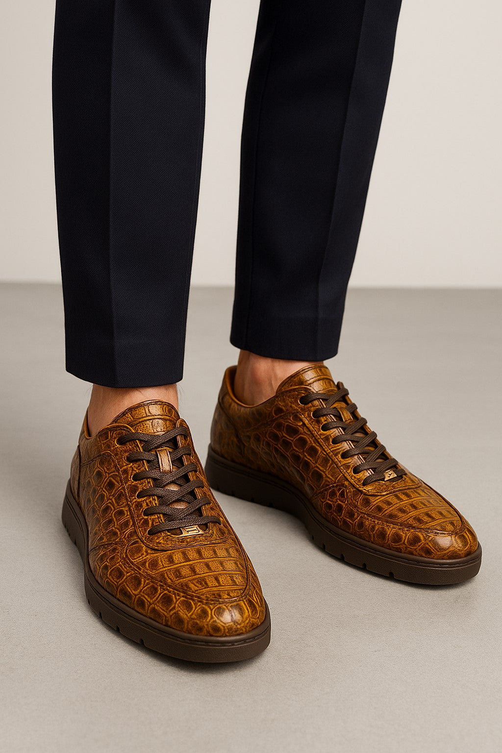 Kratos Exotic Caiman Crocodile Sneakers