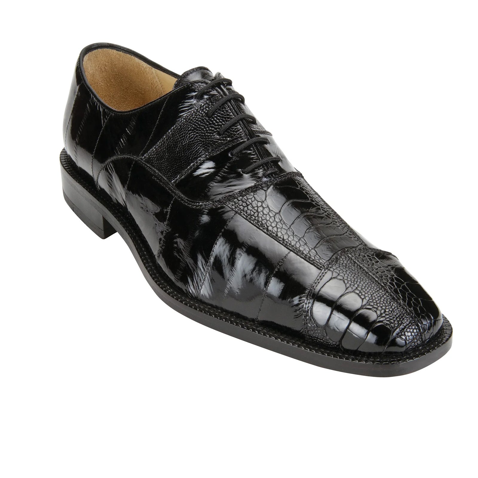 Belvedere Mare Ostrich Leg & Eel Skin Dress Shoe