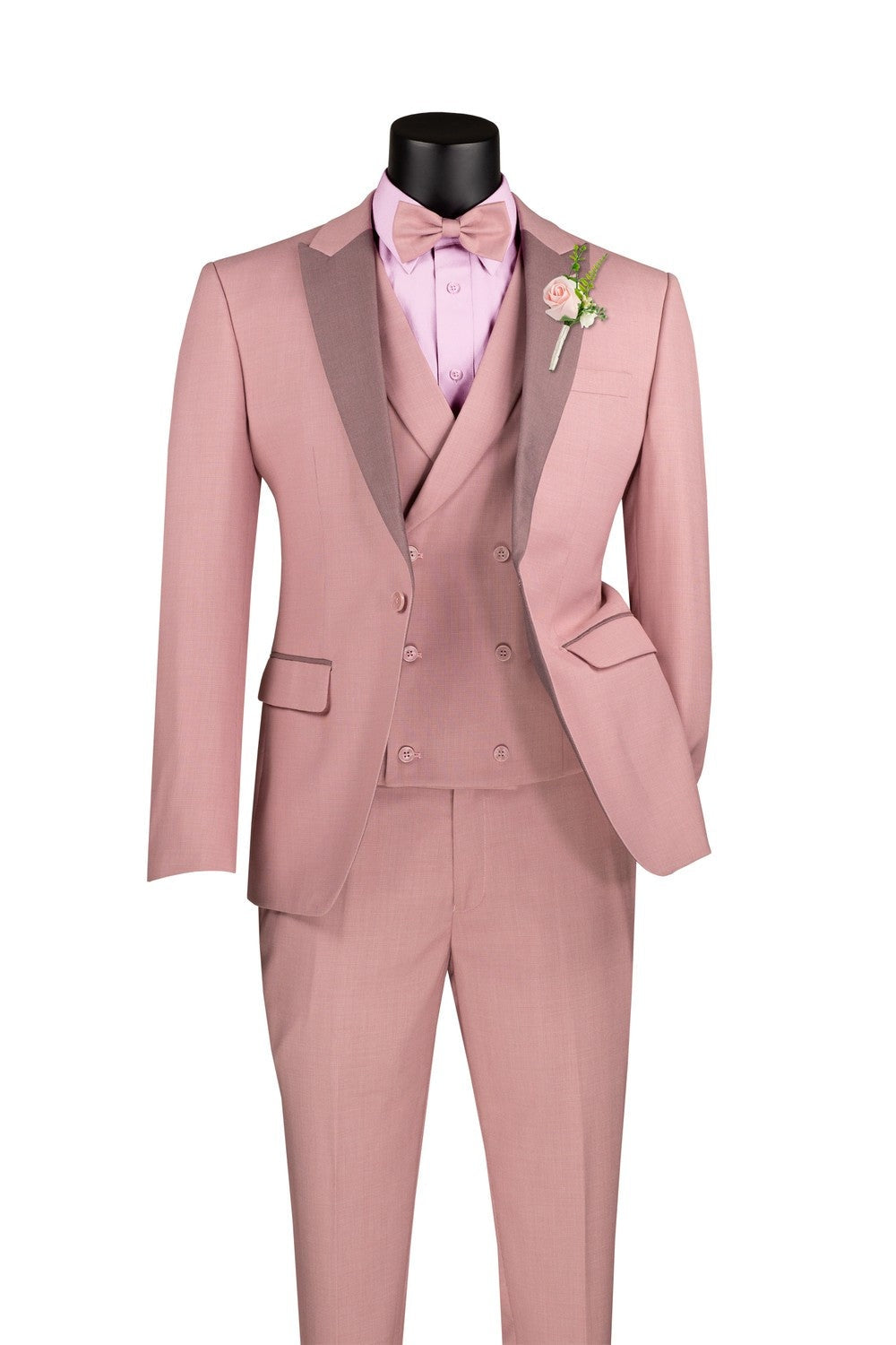 Mauve 1-Button Peak Tuxedo