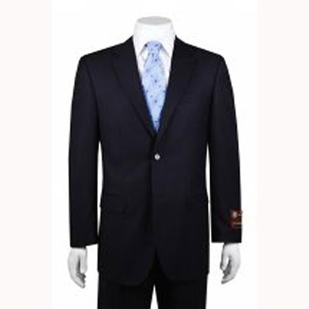 Men's 2-button Dark Navy 2 Piece Suits - Two piece Business suits Suit - Dark Blue Suit Color mensusa