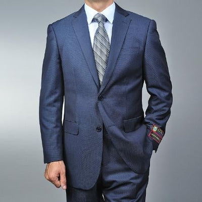 Men's Blue Teakweave 2-button 2 Piece Suits - Two piece Business suits Suit - "62503 - P&L" mensusa