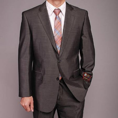 Men's Dark Gray Shiny 2-button 2 Piece Suits - Two piece Business suits Suit mensusa