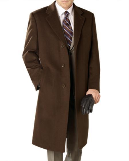Men's Dress Coat Long Wool Winter Dress Knee length Men's Overcoat Coat Reg: Luxurious High-Quality 10% Cashmere Premium Top Coat Brown Navy /
