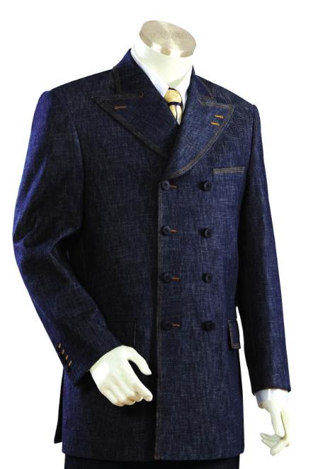 Men's Long Zoot Suit in Blue Color mensusa