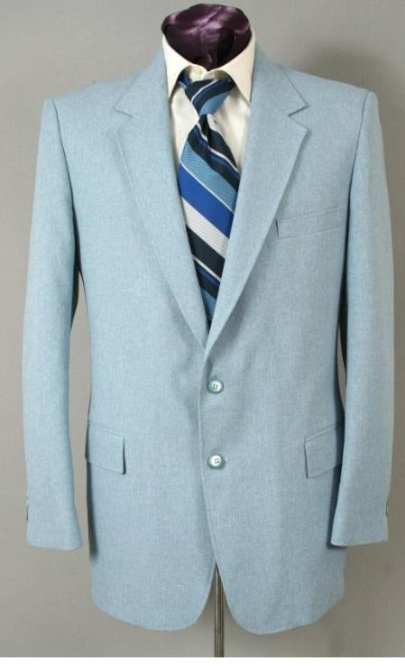 Men's Two Button Suit - Light Blue ~ Sky Baby Blue (Baby Blue) mensusa