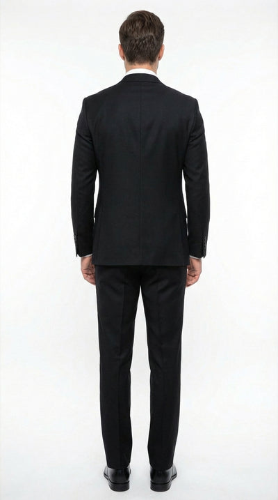 Tiglio Men’s Black 3 Piece Suit – Classic Formal Business Suit with Vest for Wedding and Special Occasion