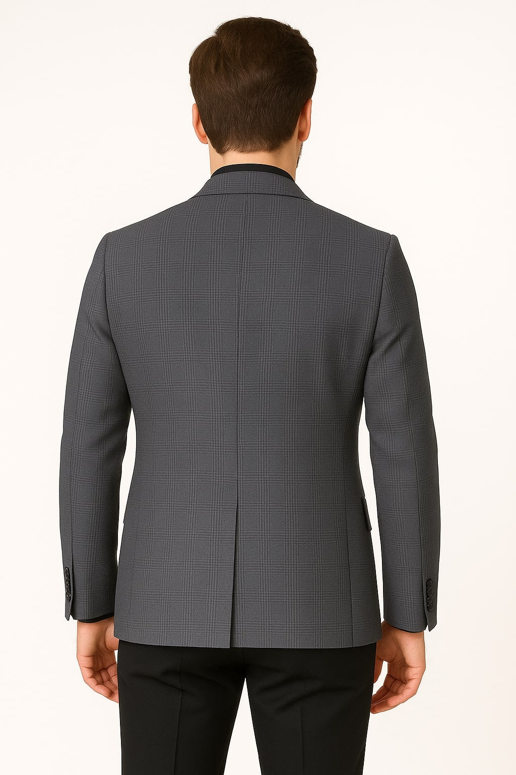 Charcoal Grey Checkered Sport Coat - Plaid Blazer