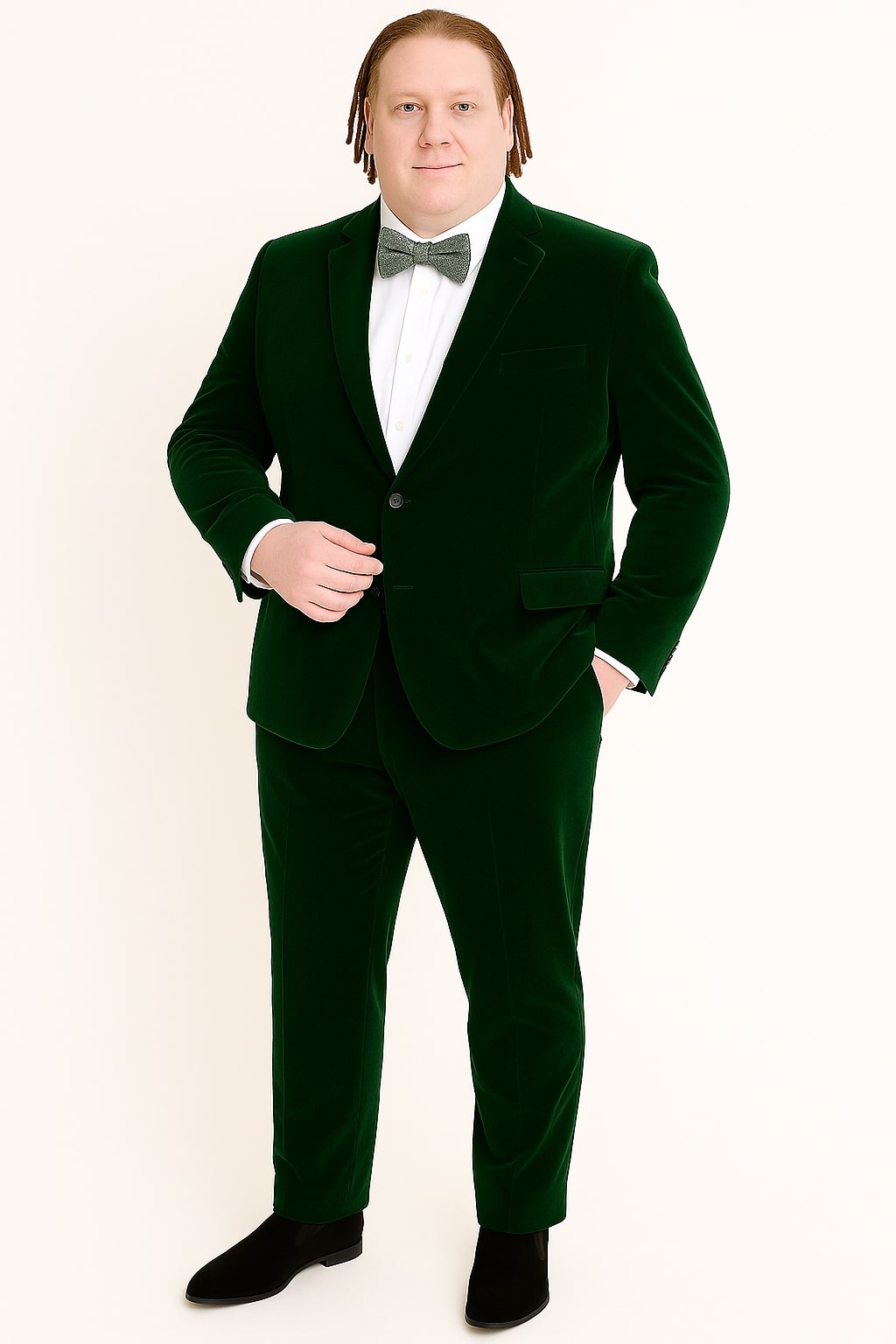 Emerald Green Velvet Slim Fit Tuxedo for Men