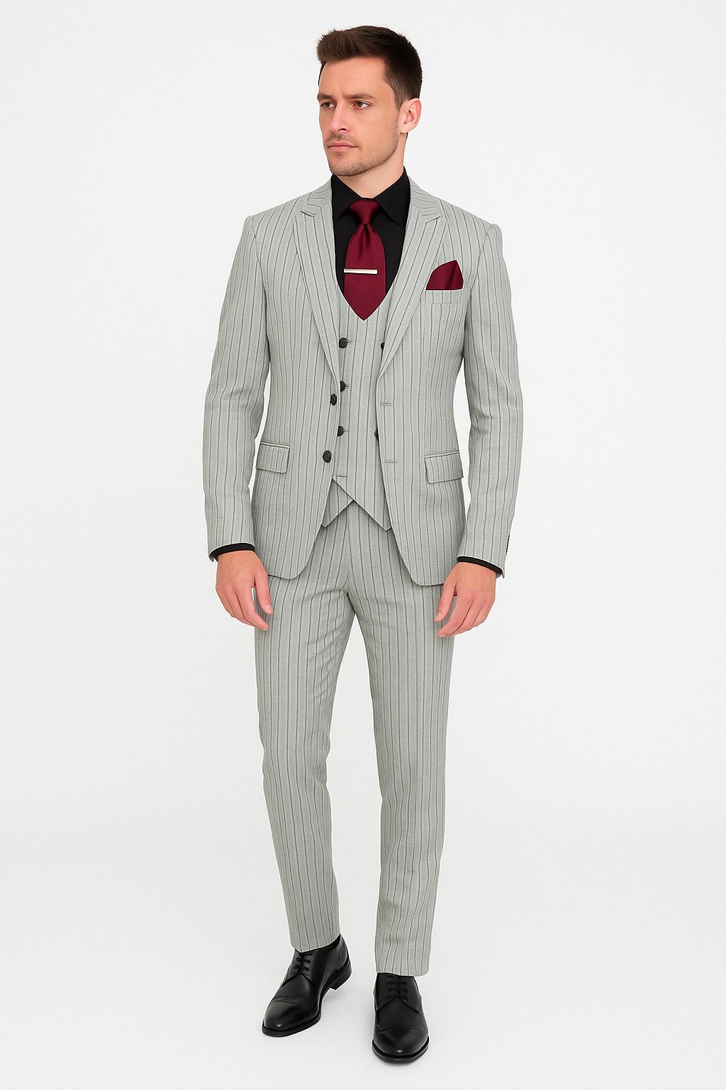 1920s Grey Pinstripe Three-Piece Men's Suit