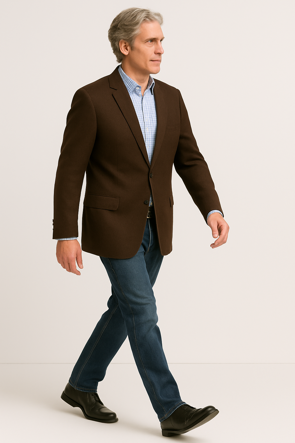 Men's Brown 2 Button Fashion Dress Casual Blazer