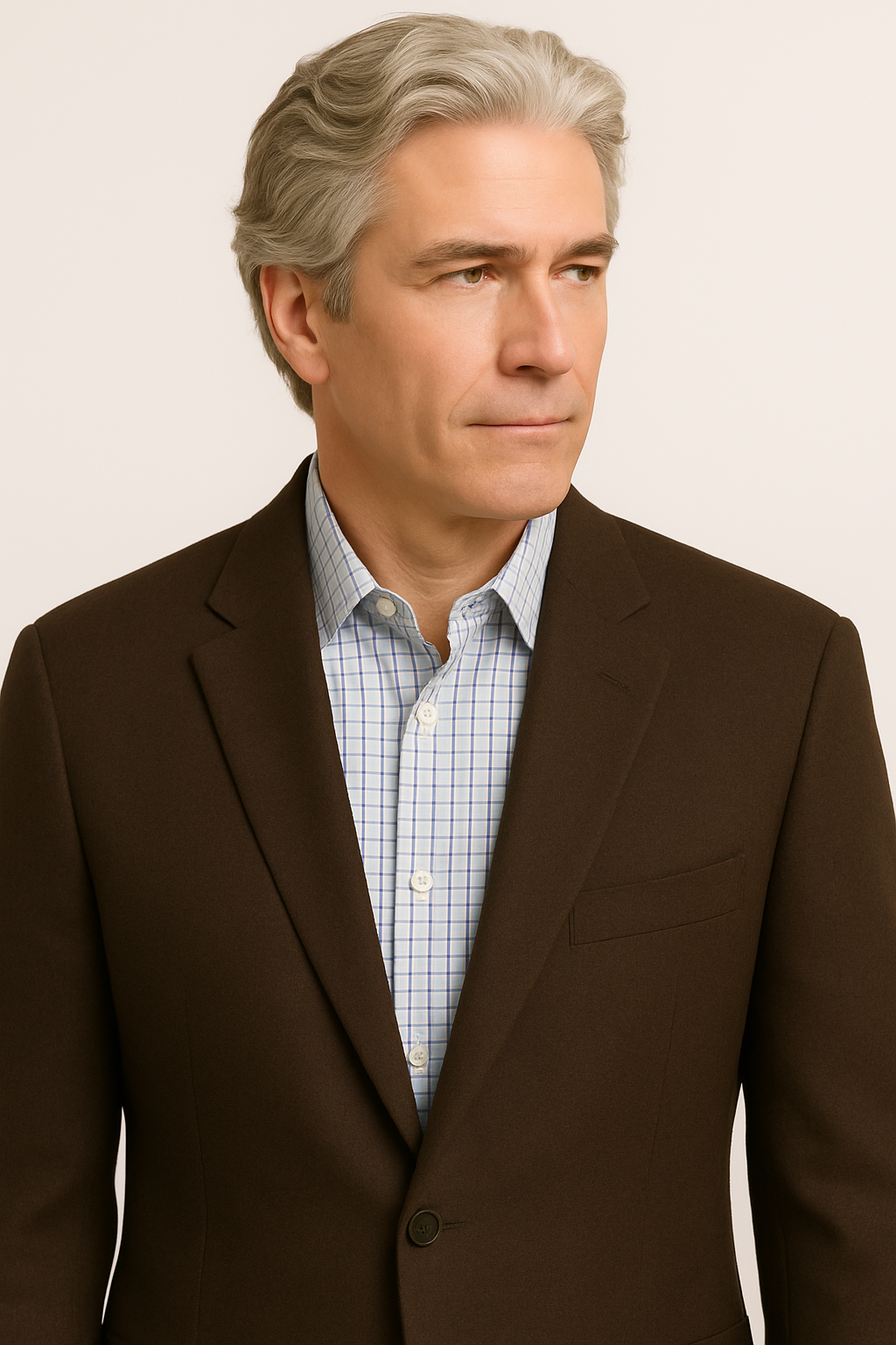 Men's Brown 2 Button Fashion Dress Casual Blazer