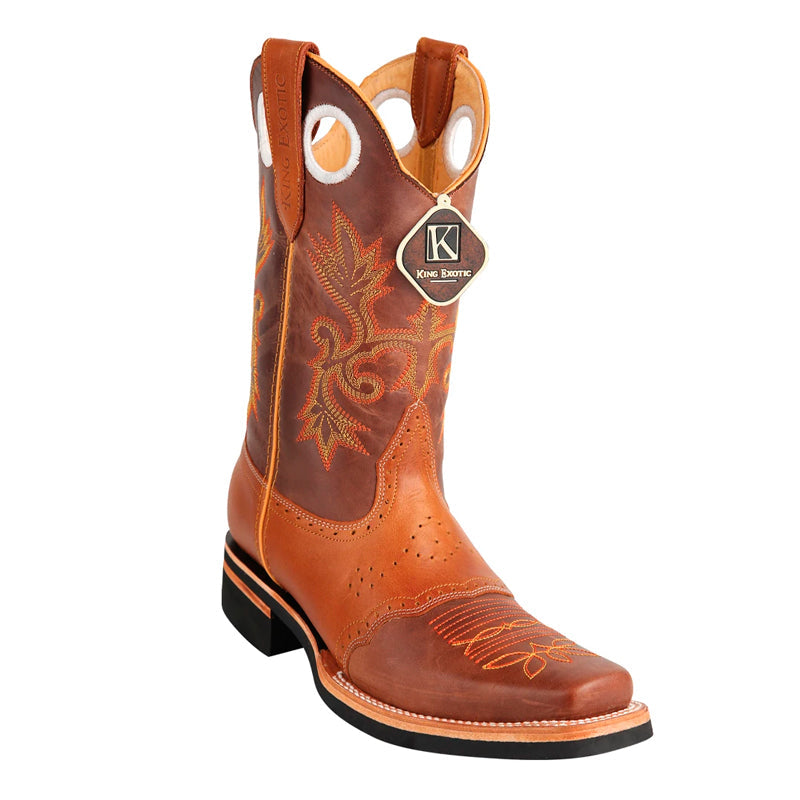 Handcrafted Saddle Vamp Brown & Honey Cowboy Boots