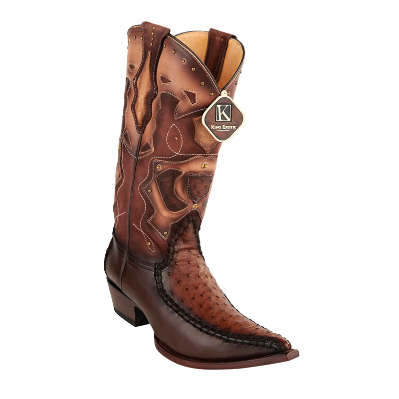 Genuine Ostrich 3x Toe Boot - Oryx by King Exotic