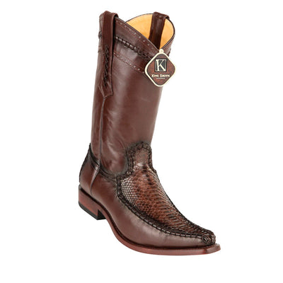 King Exotic Python Western Boots European Toe Brown