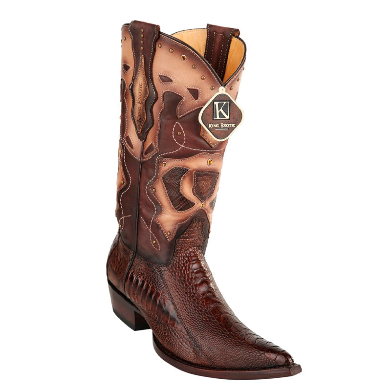 Men's Ostrich Leg 3x Toe Handcrafted Boots