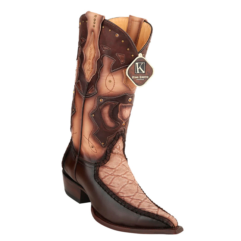 Men's King Exotic Elephant 3x Toe Boots Oryx Burnished