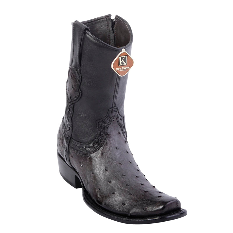 King Exotic Ostrich Dubai Toe Gray Boots