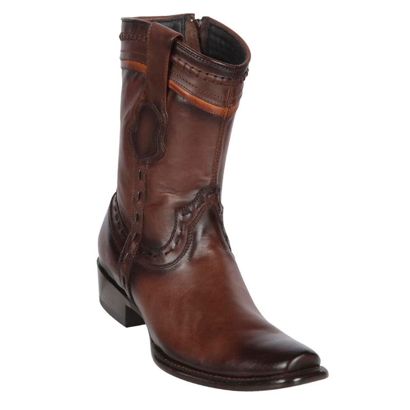 Handcrafted Faded Brown Exotic Leather Boots