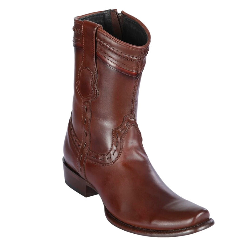 Handcrafted Brown Exotic Leather Boots Dubai Toe